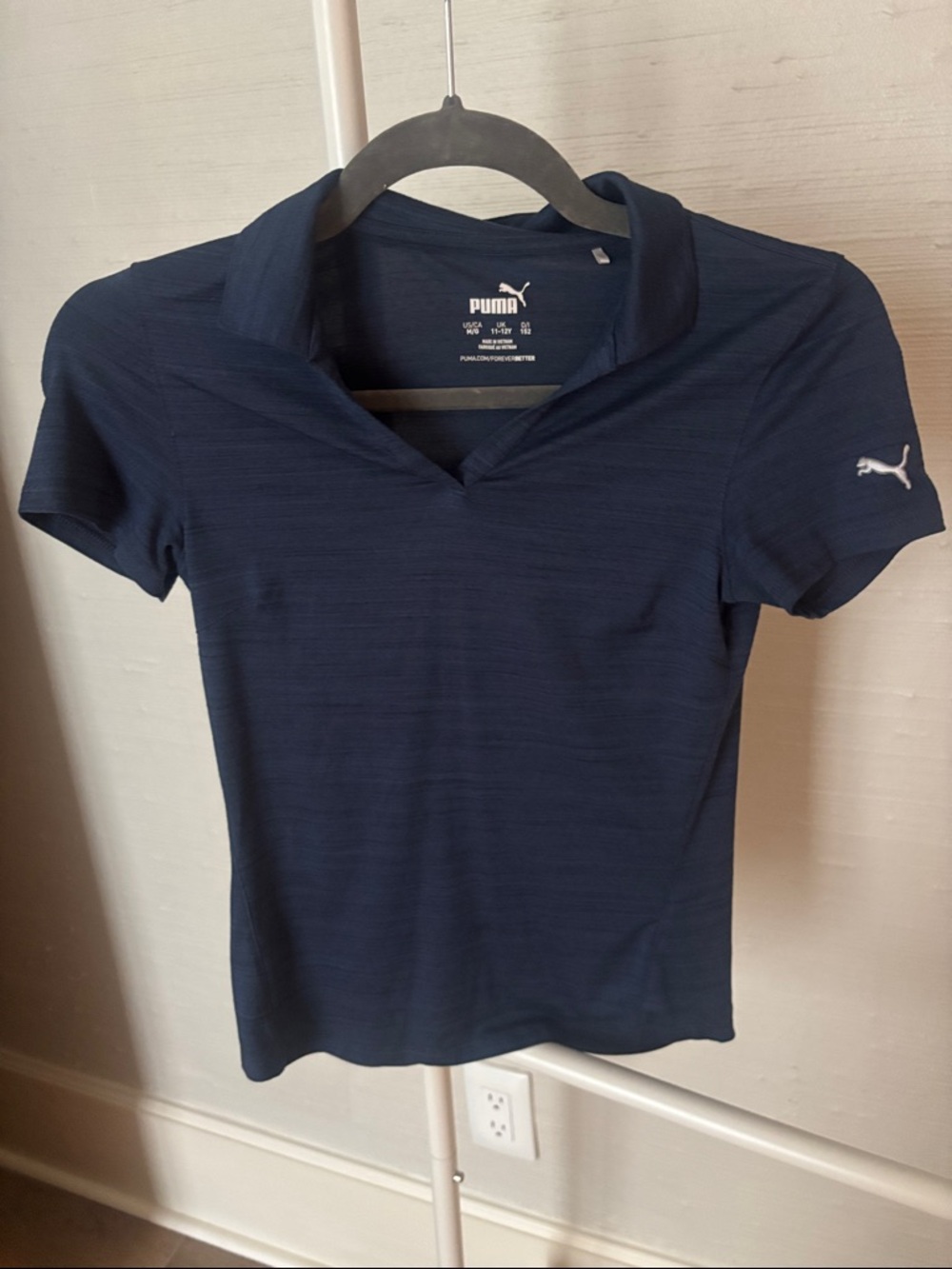 Puma Navy Short Sleeve Girls' Polo Top